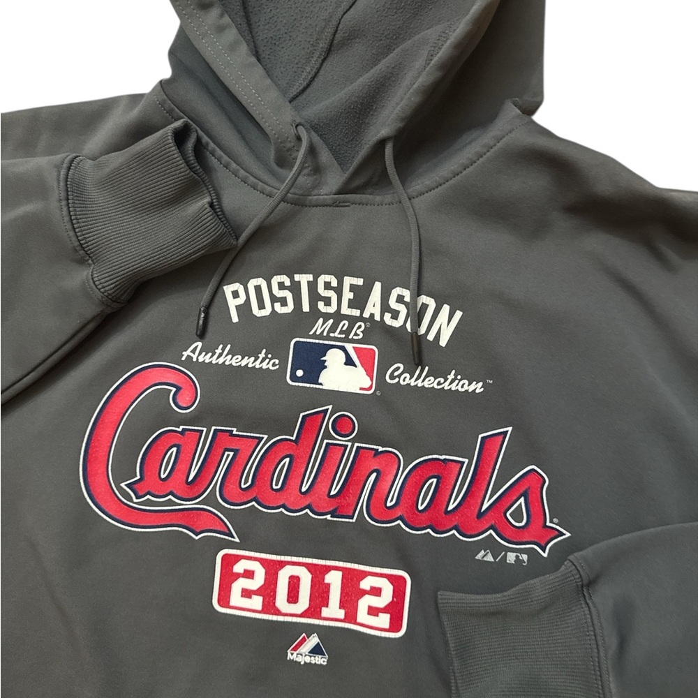 St Louis Cardinals 2012 Postseason Gray Men’s Hoodie Size Large Majestic‎ MLB